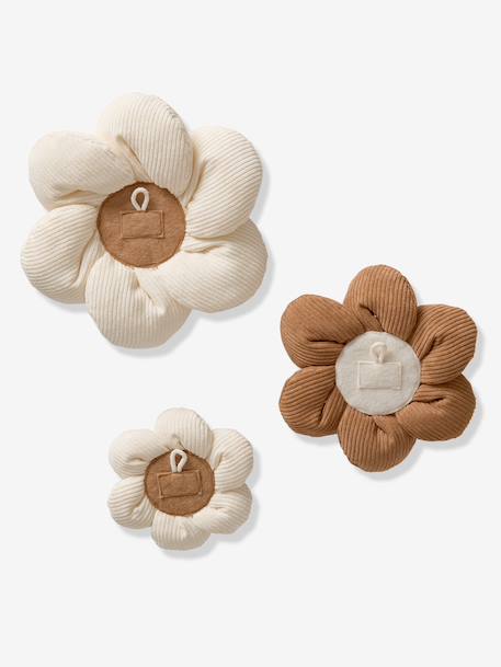 Set of 3 velvet flowers beige - vertbaudet enfant 