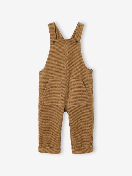 Velvet dungaree set + T-shirt for babies caramel - vertbaudet enfant 