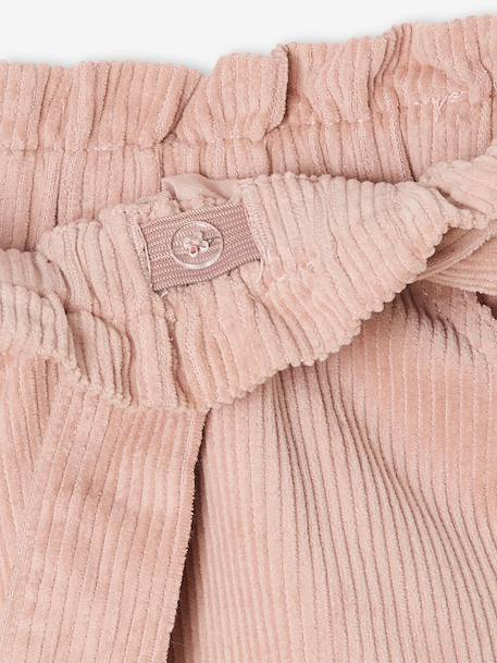 Girl's velvet paperbag shorts rosy - vertbaudet enfant 