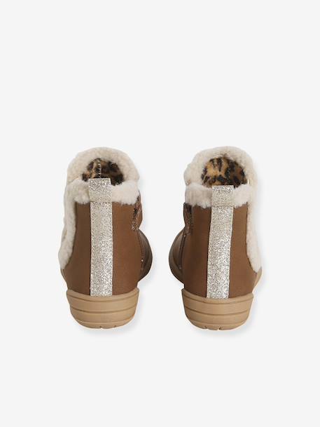 Girls' faux fur lined synthetic boots camel - vertbaudet enfant 