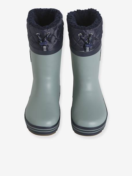 Lined Rubber Wellies for Children sage green - vertbaudet enfant 