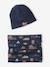 Ensemble garçon bonnet + snood « Nature » marine - vertbaudet enfant 