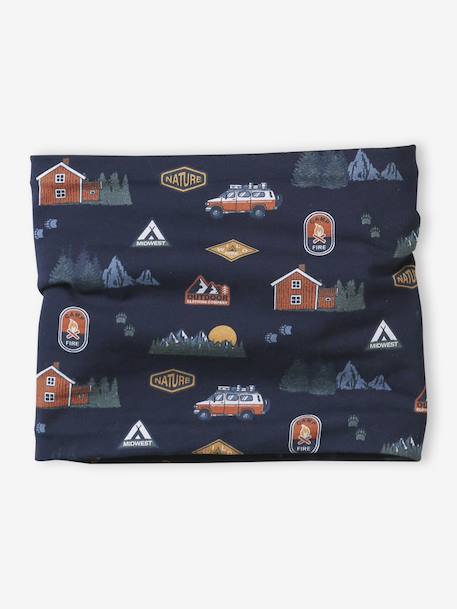 Boy's beanie + snood set 'Nature' navy blue - vertbaudet enfant 