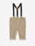 Pantalon bébé en velours avec bretelles amovibles beige - vertbaudet enfant 