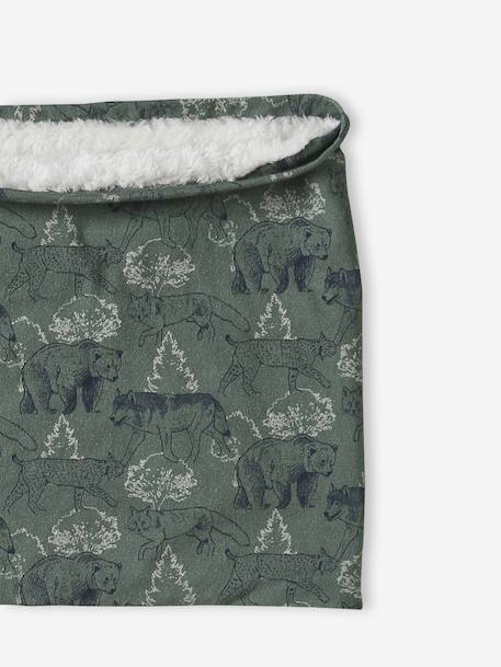 Snood garçon imprimé doublé sherpa vert sauge - vertbaudet enfant 
