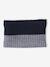 Ensemble garçon bonnet + snood + gants « Montagnes » bleu nuit+gris chiné - vertbaudet enfant 