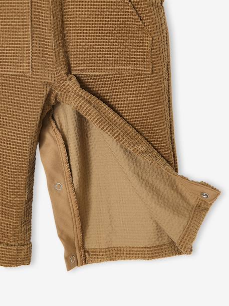 Velvet dungaree set + T-shirt for babies caramel - vertbaudet enfant 