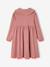Fancy collared knitted dress for girls blush+navy blue - vertbaudet enfant 