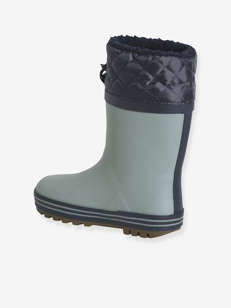 Lined Rubber Wellies for Children sage green - vertbaudet enfant 