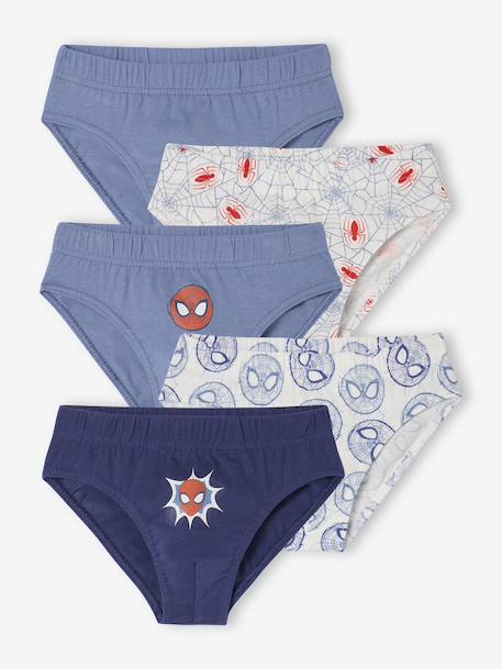 Pack of 5 Spider-Man Briefs for Boys chambray blue - vertbaudet enfant 