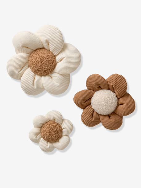 Set of 3 velvet flowers beige - vertbaudet enfant 