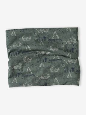 Garçon-Accessoires-Bonnet, écharpe, gants-Snood garçon imprimé doublé sherpa