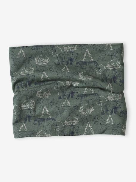 Snood garçon imprimé doublé sherpa vert sauge - vertbaudet enfant 