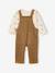 Velvet dungaree set + T-shirt for babies caramel - vertbaudet enfant 