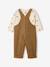 Velvet dungaree set + T-shirt for babies caramel - vertbaudet enfant 