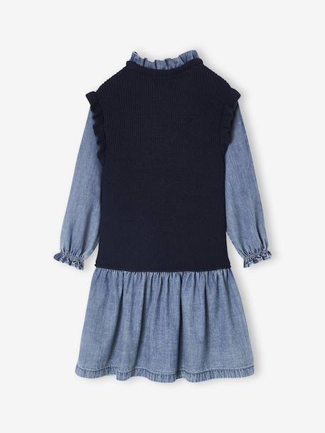 2-in-1 Dress for Girls navy blue - vertbaudet enfant 