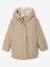 Reversible Hooded Lightweight Jacket with Leopard Print for Girls mocha - vertbaudet enfant 