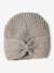 Rib Knit Beanie with Fancy Bow, for Girls cinnamon+old rose - vertbaudet enfant 