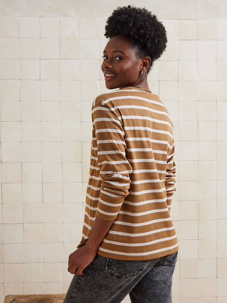 Crossover Top, Maternity & Nursing Special olive+Red Stripes+White Stripes - vertbaudet enfant 
