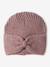 Rib Knit Beanie with Fancy Bow, for Girls cinnamon+old rose - vertbaudet enfant 