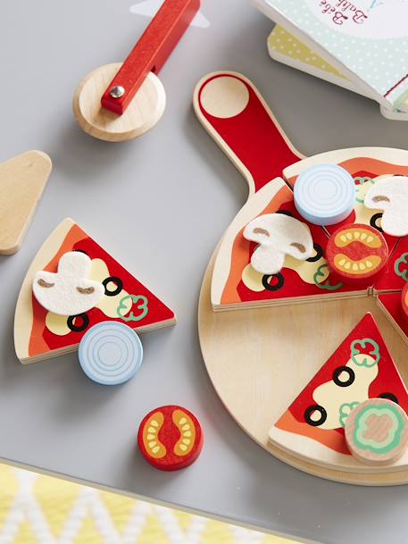 Set pizza en bois FSC® multicolore - vertbaudet enfant 