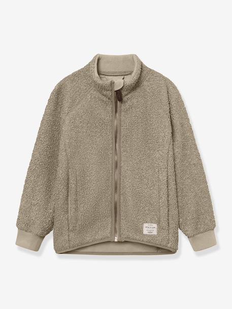 Teddy fleece jacket with zip for children MATCEDRIC MINI A TURE cinnamon+deep blue+ecru+green+soft lilac - vertbaudet enfant 