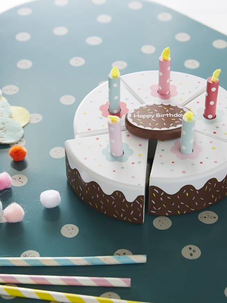 Gâteau d'anniversaire en bois FSC® multicolore - vertbaudet enfant 