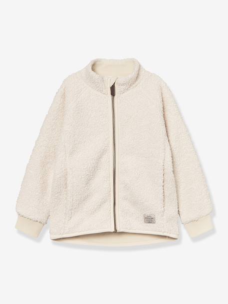 Teddy fleece jacket with zip for children MATCEDRIC MINI A TURE cinnamon+deep blue+ecru+green+soft lilac - vertbaudet enfant 
