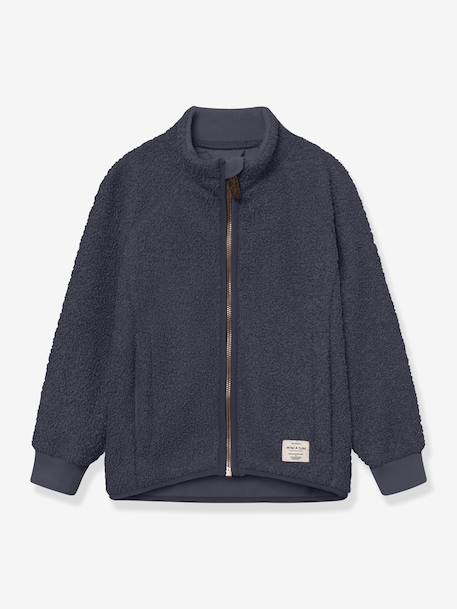Teddy fleece jacket with zip for children MATCEDRIC MINI A TURE cinnamon+deep blue+ecru+green+soft lilac - vertbaudet enfant 