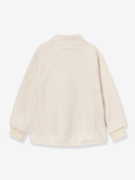 Teddy fleece jacket with zip for children MATCEDRIC MINI A TURE cinnamon+deep blue+ecru+green+soft lilac - vertbaudet enfant 