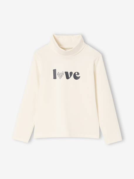 Lot de 3 T-shirts col roulé fille écru+lot rose poudré - vertbaudet enfant 