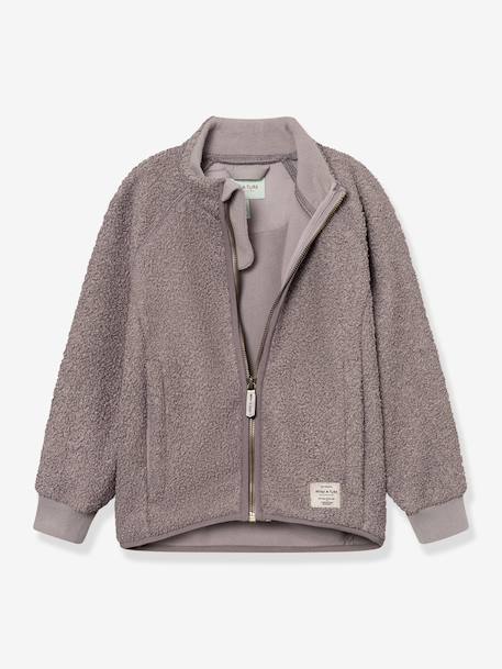 Teddy fleece jacket with zip for children MATCEDRIC MINI A TURE cinnamon+deep blue+ecru+green+soft lilac - vertbaudet enfant 