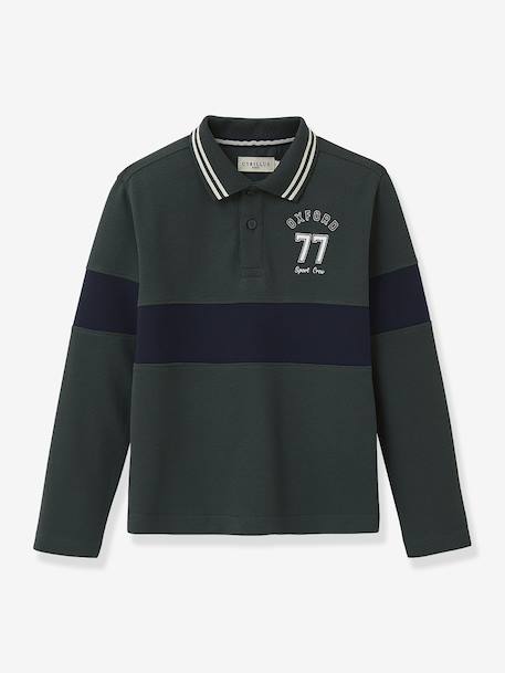 Piqué knit polo shirt for boys in organic cotton CYRILLUS green - vertbaudet enfant 