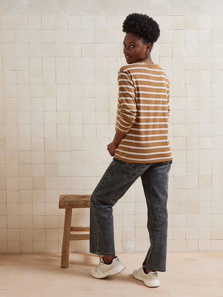 Crossover Top, Maternity & Nursing Special olive+Red Stripes+White Stripes - vertbaudet enfant 