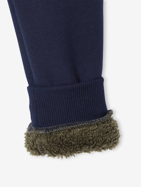 Pantalon jogging en molleton doublé sherpa garçon marine - vertbaudet enfant 