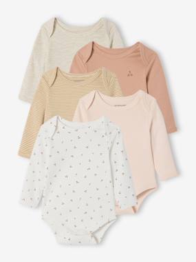 Baby-Bodysuits-Pack of 5 Bodysuits with Cutaway Shoulders for Newborns
