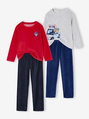 -Lot de 2 pyjamas garçon velours police 