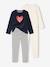 Lot 2 pyjamas fille velours coeurs écru - vertbaudet enfant 