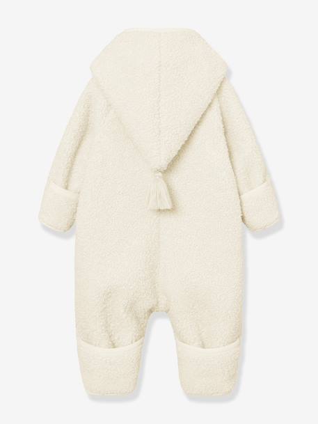 Pramsuit in teddy fleece MATADEL for babies by MINI A TURE ecru - vertbaudet enfant 