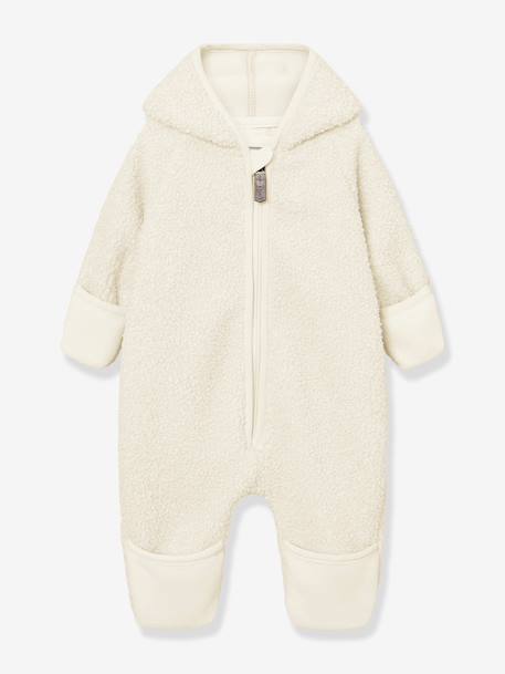 Pramsuit in teddy fleece MATADEL for babies by MINI A TURE ecru - vertbaudet enfant 