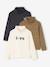 Lot de 3 T-shirts col roulé fille écru+lot rose poudré - vertbaudet enfant 