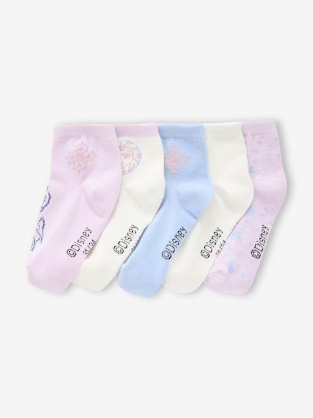 Pack of 5 pairs of Disney® REINE DES NEIGES ankle socks soft lilac - vertbaudet enfant 