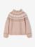 Pull jacquard détails brillants fille gris chiné+rose poudré - vertbaudet enfant 