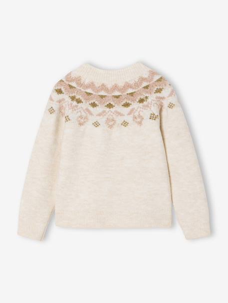 Girl's jacquard jumper with sparkly details vanilla - vertbaudet enfant 