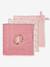 Pack of 3 muslin squares in cotton gauze ENCHANTED RABBIT set pink - vertbaudet enfant 