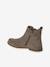 Leather Boots with Zip & Elastic for Girls black+set beige+taupe - vertbaudet enfant 