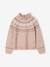 Pull jacquard détails brillants fille gris chiné+rose poudré - vertbaudet enfant 