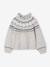 Girl's jacquard jumper with sparkly details marl grey+rosy - vertbaudet enfant 