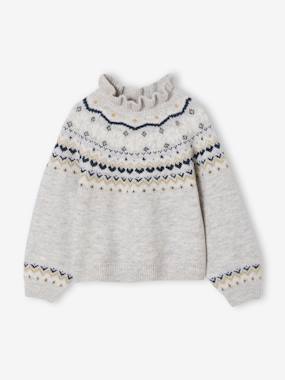 Fille-Pull jacquard détails brillants fille