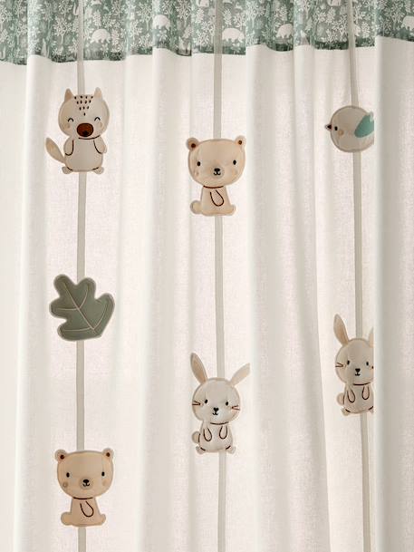 Dim-Out Curtain with Garland, In The Woods sage green - vertbaudet enfant 